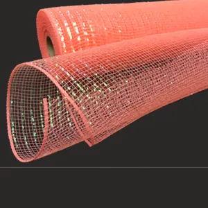 10" Coral Iridescent Metallic Foil Poly Mesh XB90510-46