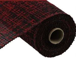 10" Red Black Two Tone Poly Burlap Mesh RP8156E9