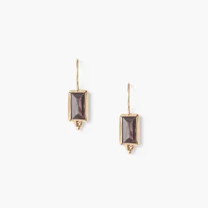 14K Hypersthene Windowpane Earrings