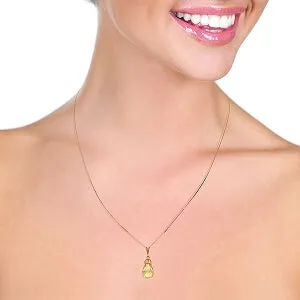 7 Carat 14K Solid Rose Gold Raindrop Citrine Necklace