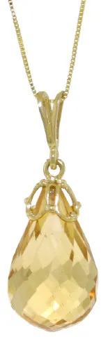 7 Carat 14K Solid White Gold Desires Flow Citrine Necklace