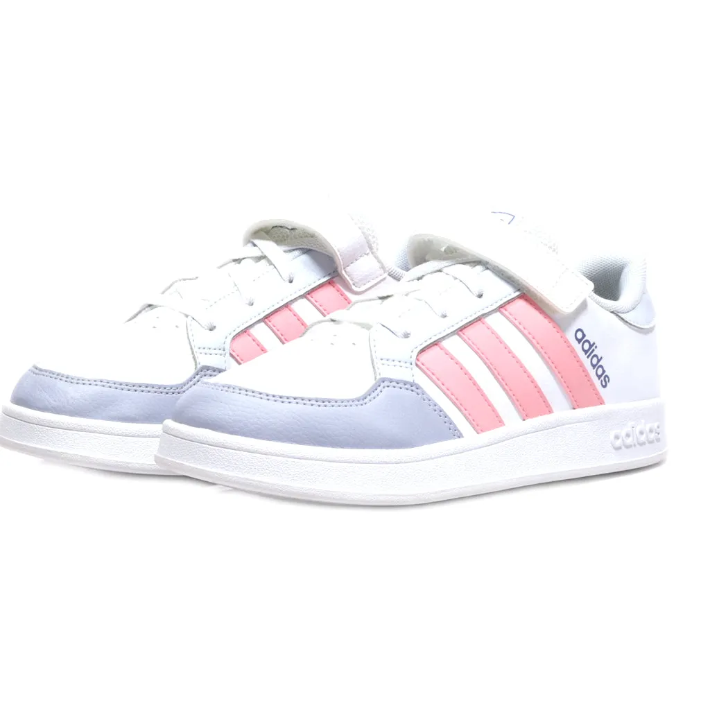 Adidas Breaknet Side-Stripe Sneakers Leather White Colour For Kids