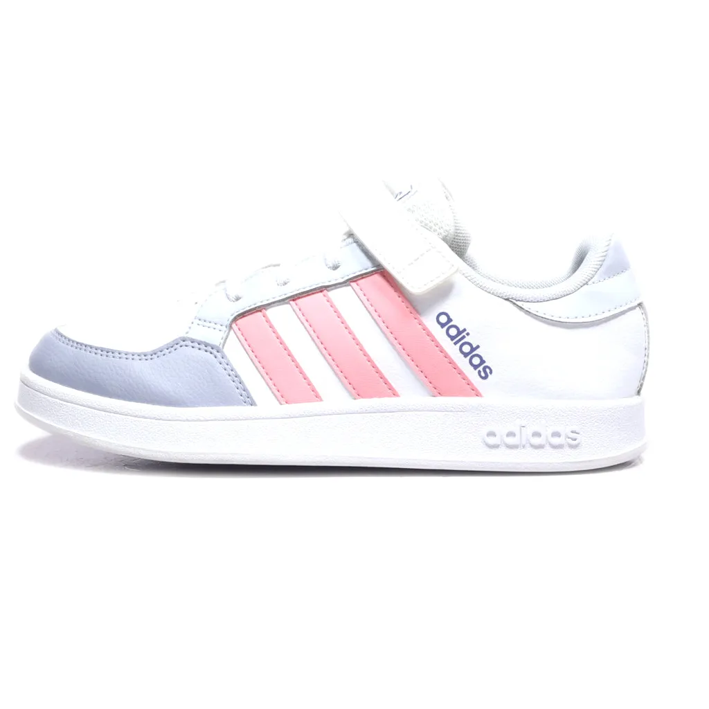 Adidas Breaknet Side-Stripe Sneakers Leather White Colour For Kids