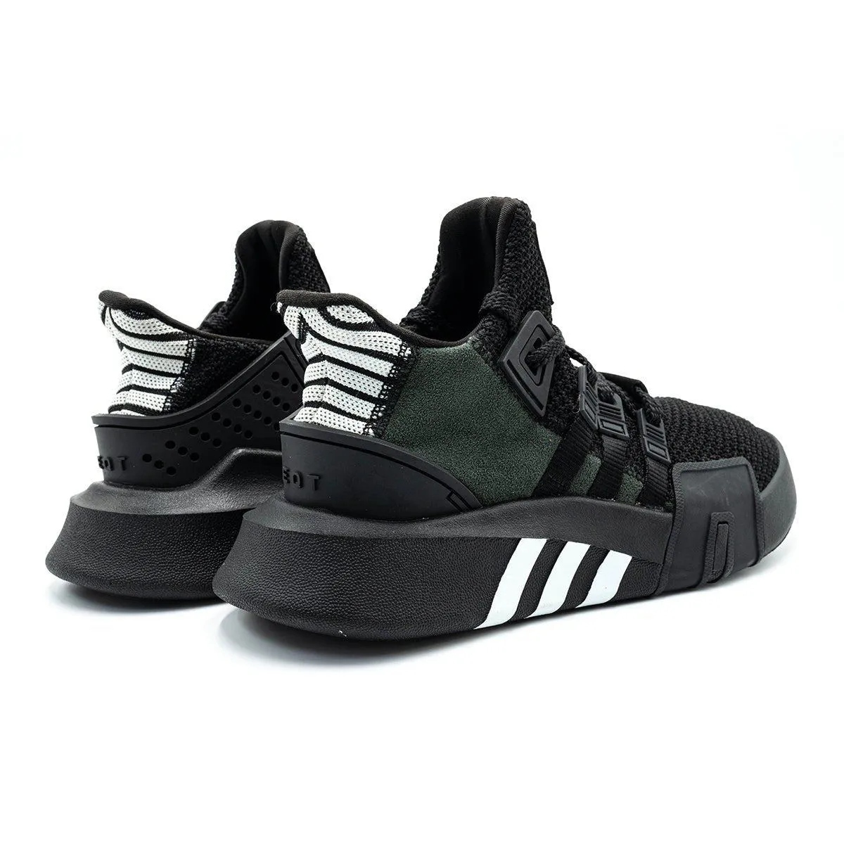 Adidas Eqt Bask Adv Sport Shoes Knit Fabric Black Colour For Men