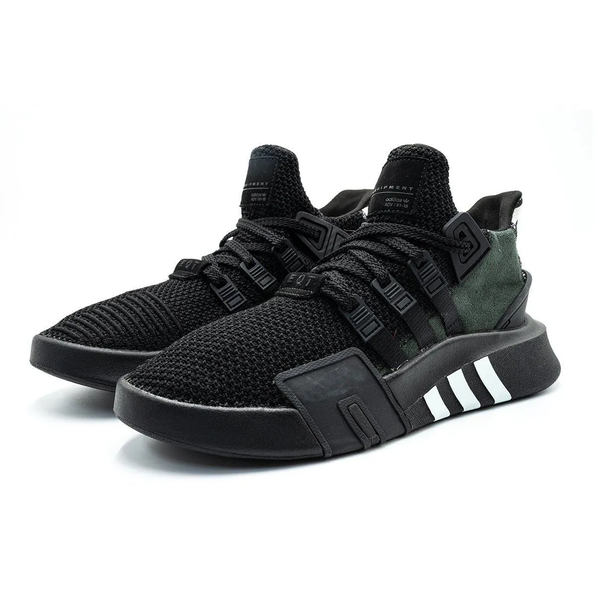 Adidas Eqt Bask Adv Sport Shoes Knit Fabric Black Colour For Men