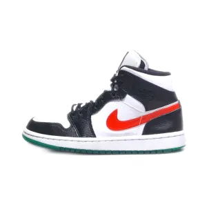 Air Jordan 1 Mid Alternate Swoosh High-Top Sneakers Leather Black Colour For Women