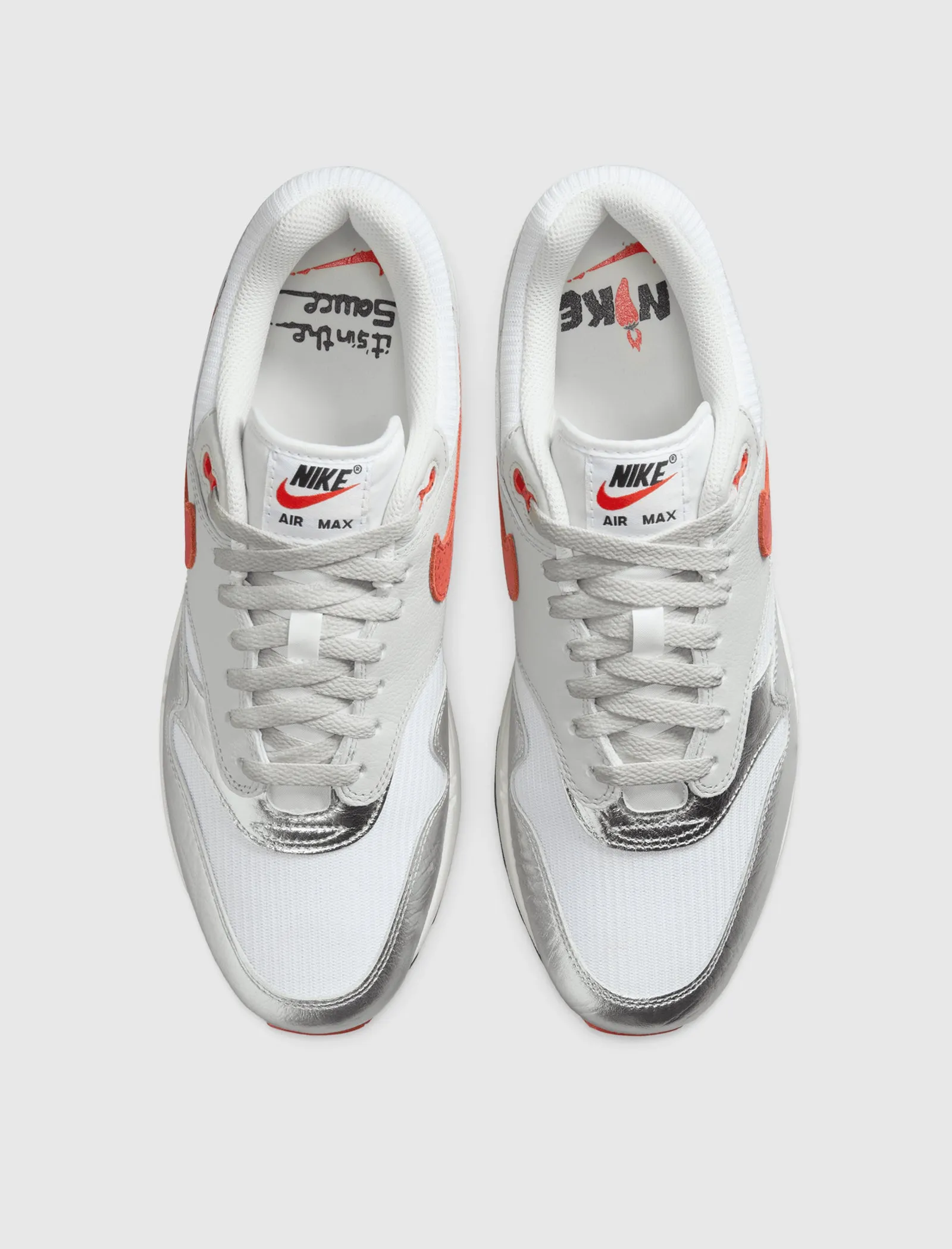 AIR MAX 1 PRM "WHITE/CHILE RED-METALLIC SILVER"