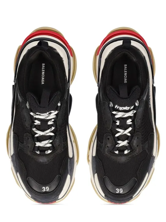 Balenciaga   60mm Triple S leather &amp; mesh sneakers 