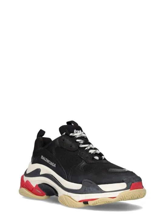 Balenciaga   60mm Triple S leather &amp; mesh sneakers 