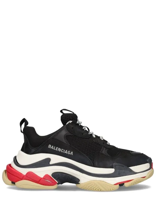 Balenciaga   60mm Triple S leather &amp; mesh sneakers 