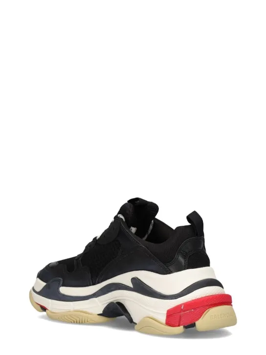 Balenciaga   60mm Triple S leather &amp; mesh sneakers 