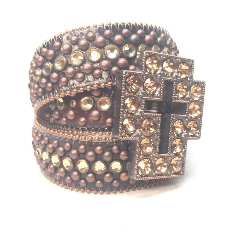 b.b. Simon "Chocolate Cross" Crystal Belt