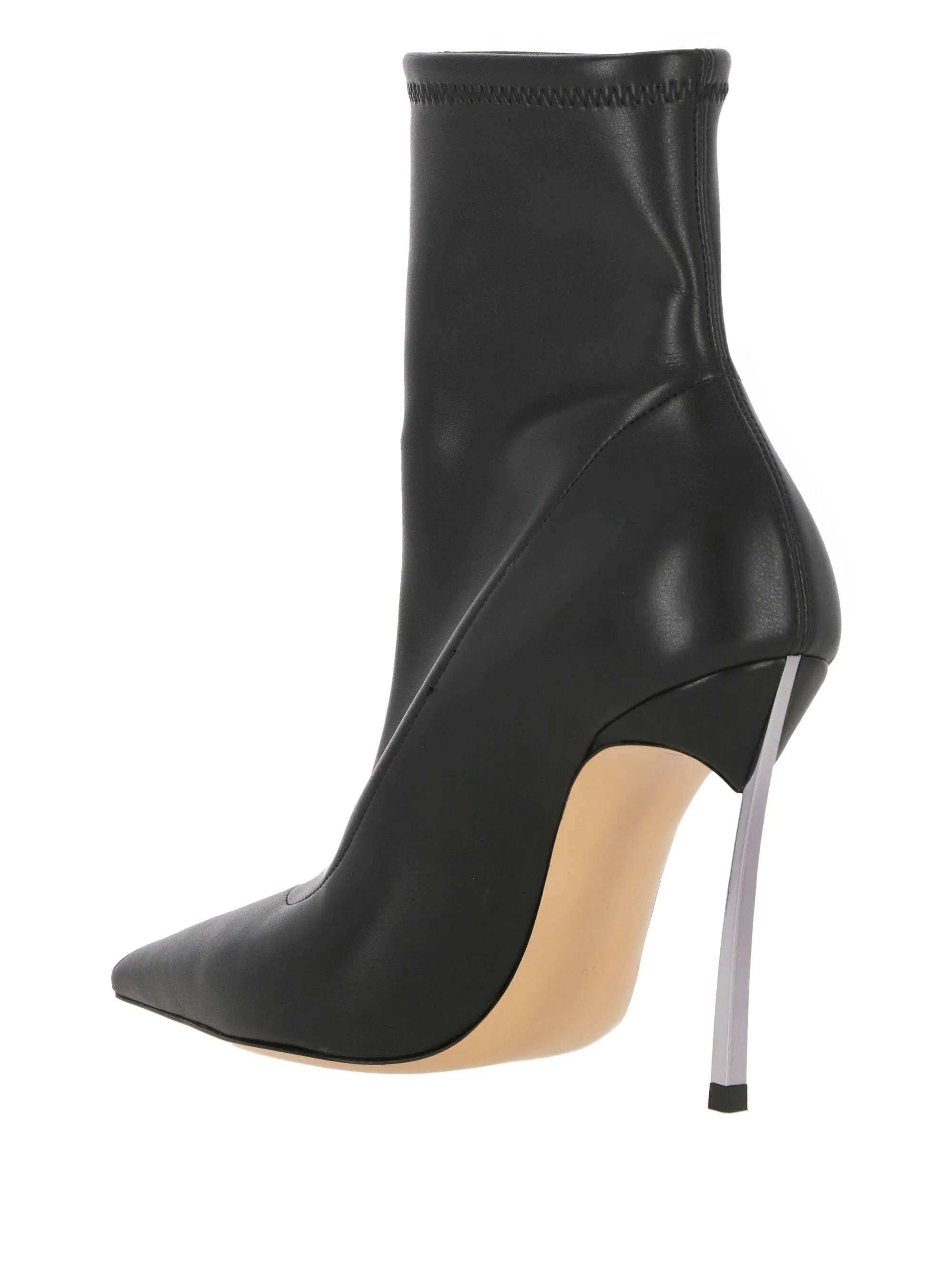 Black Faux Leather Stiletto Heels