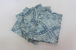 Blue Tuscan Tile Napkins  Set of 4