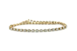 Bracelet 14kt Yellow Gold & Diamonds Bar Tennis