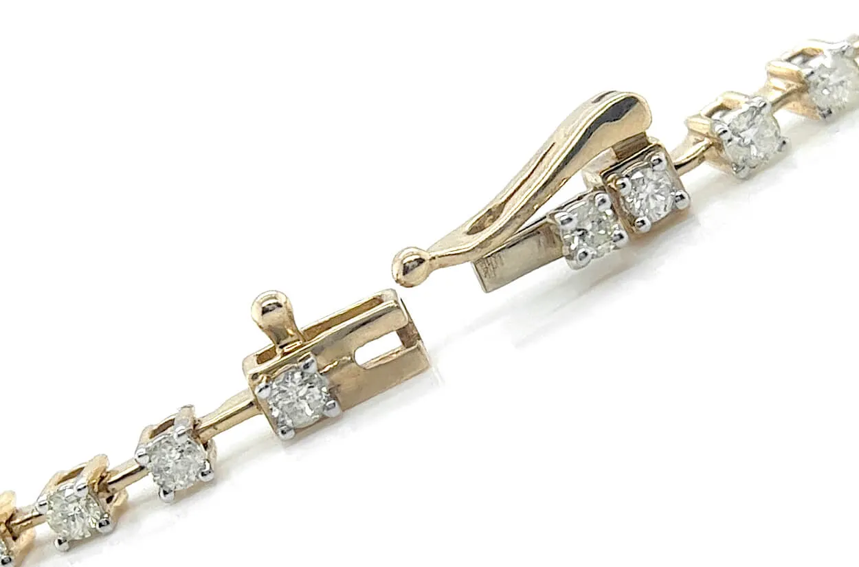 Bracelet 14kt Yellow Gold & Diamonds Bar Tennis