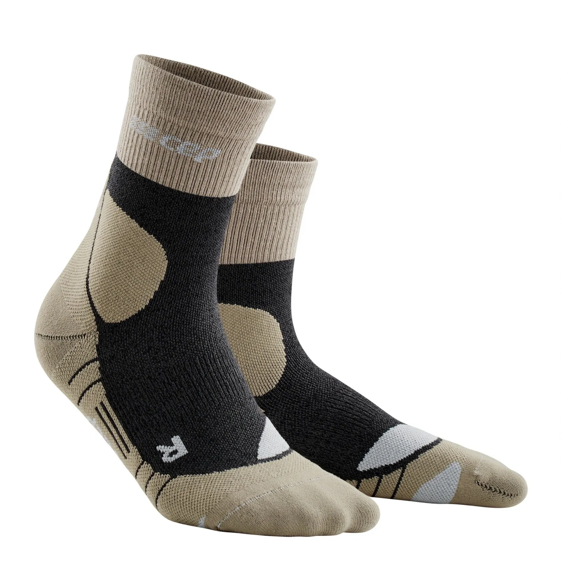 CEP | Hiking Merino Mid Cut Compression Socks | Women's | Sand/Grey