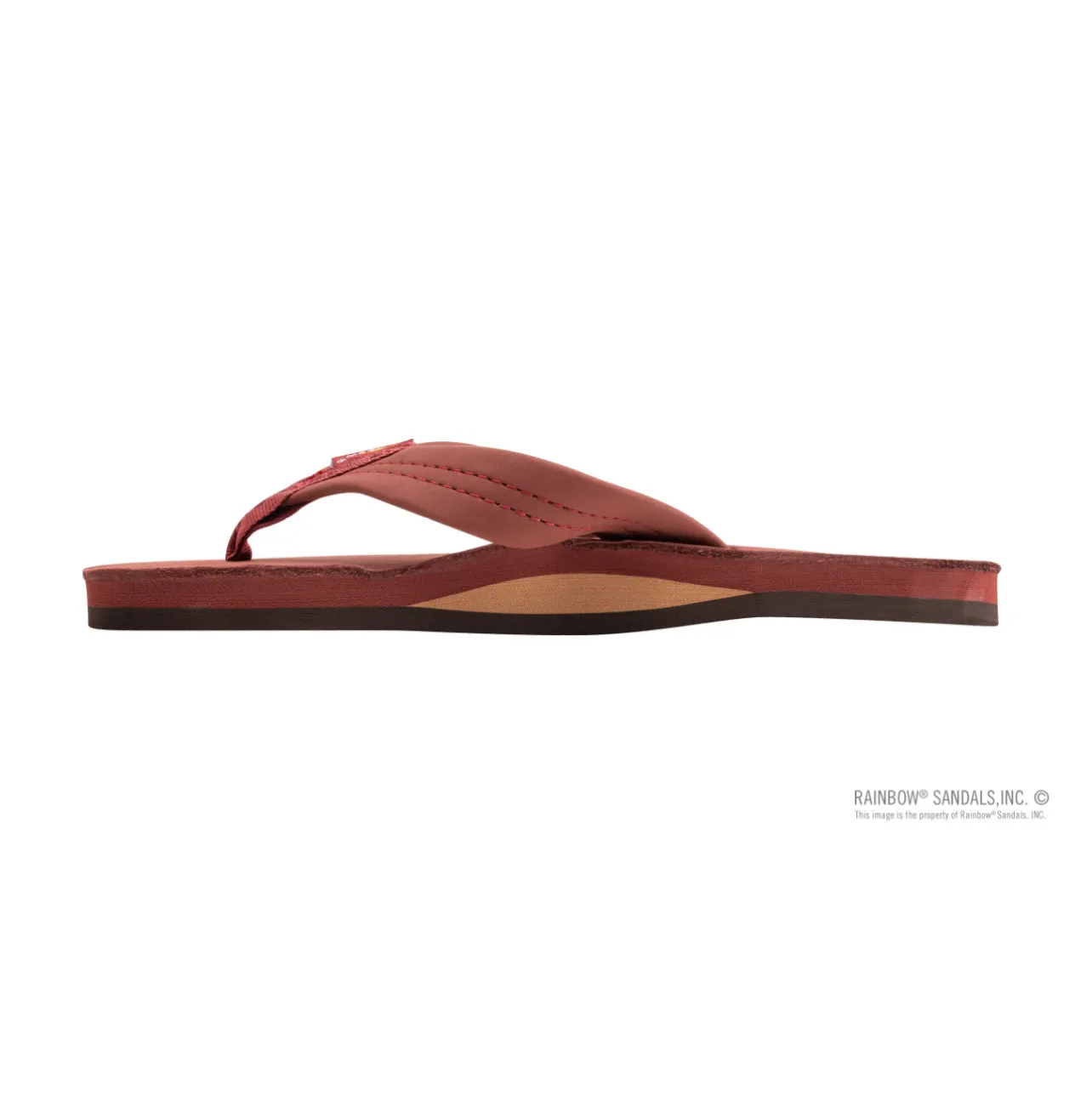 COGNAC - Rainbow Single Layer Arch Support Premier Leather with 1" Strap