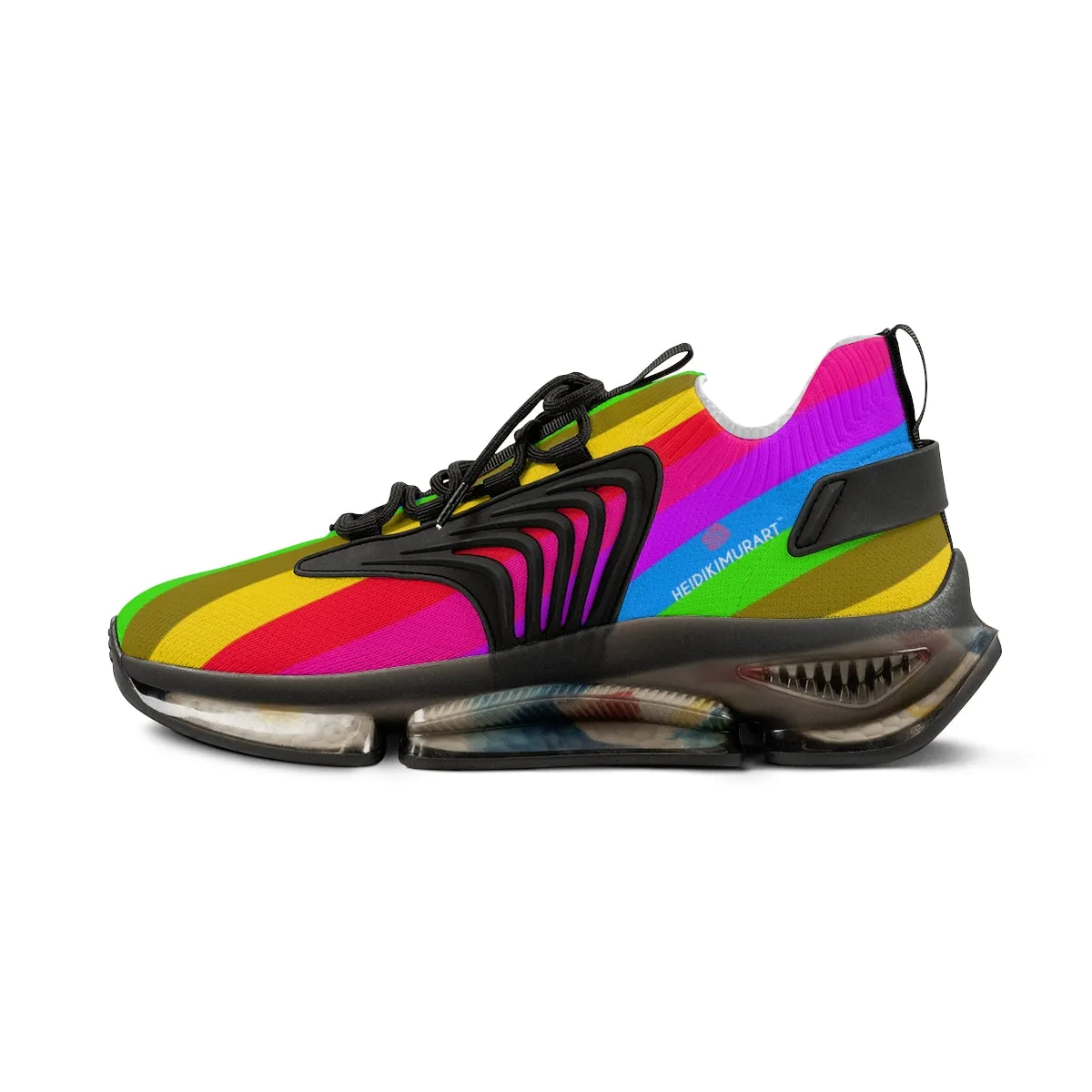 Colorful Rainbow Striped Men's Shoes, Gay Pride Fun Colorful Best Comfy Men's Mesh Sports Sneakers