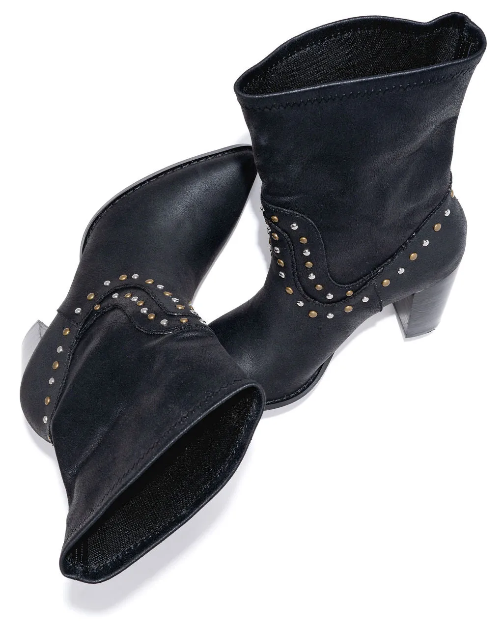 Dina Studded Faux Leather Heeled Boot