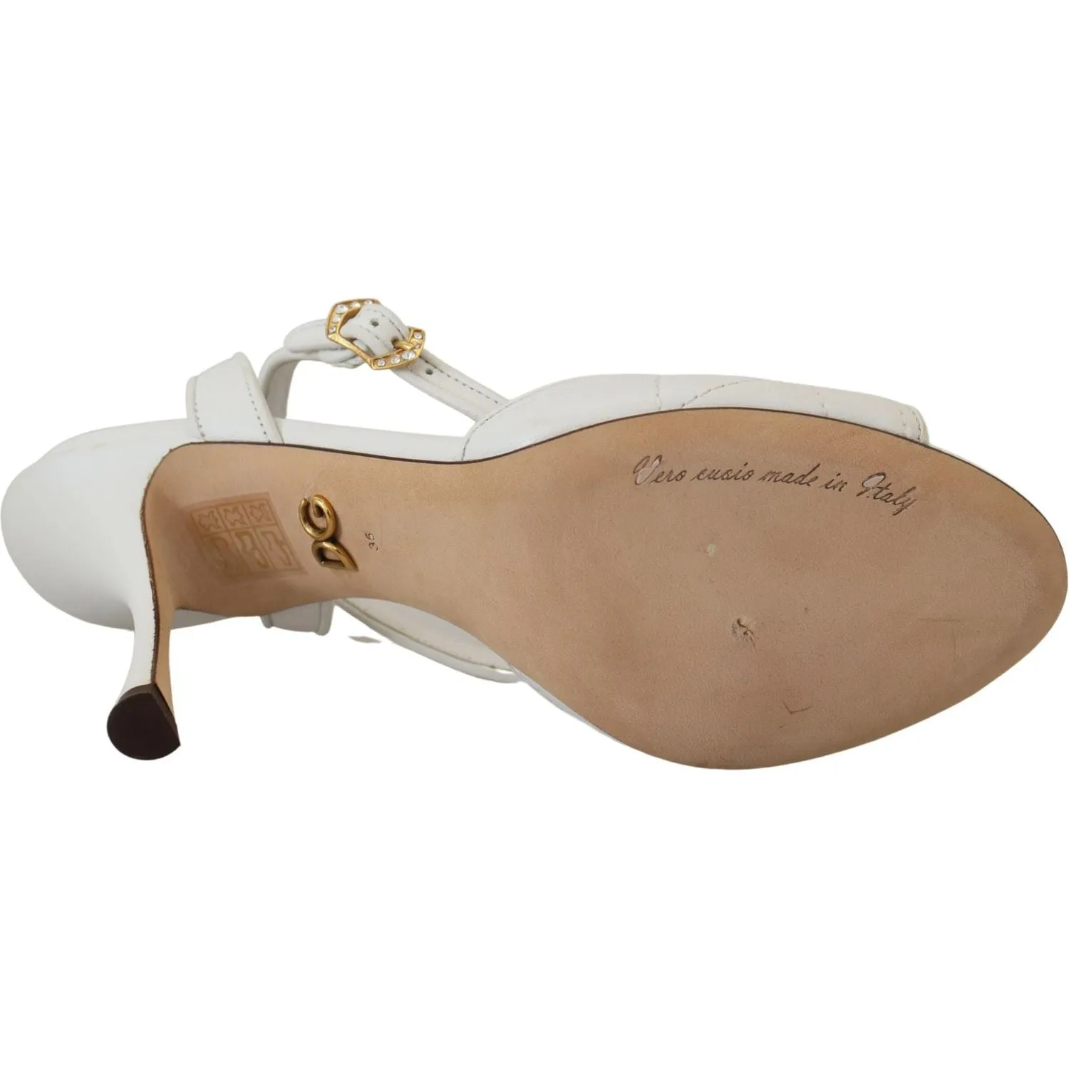 Dolce & Gabbana Devotion Embellished White Leather Stilettos