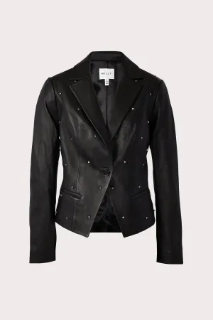 Emiline Studded Blazer Leather Jacket