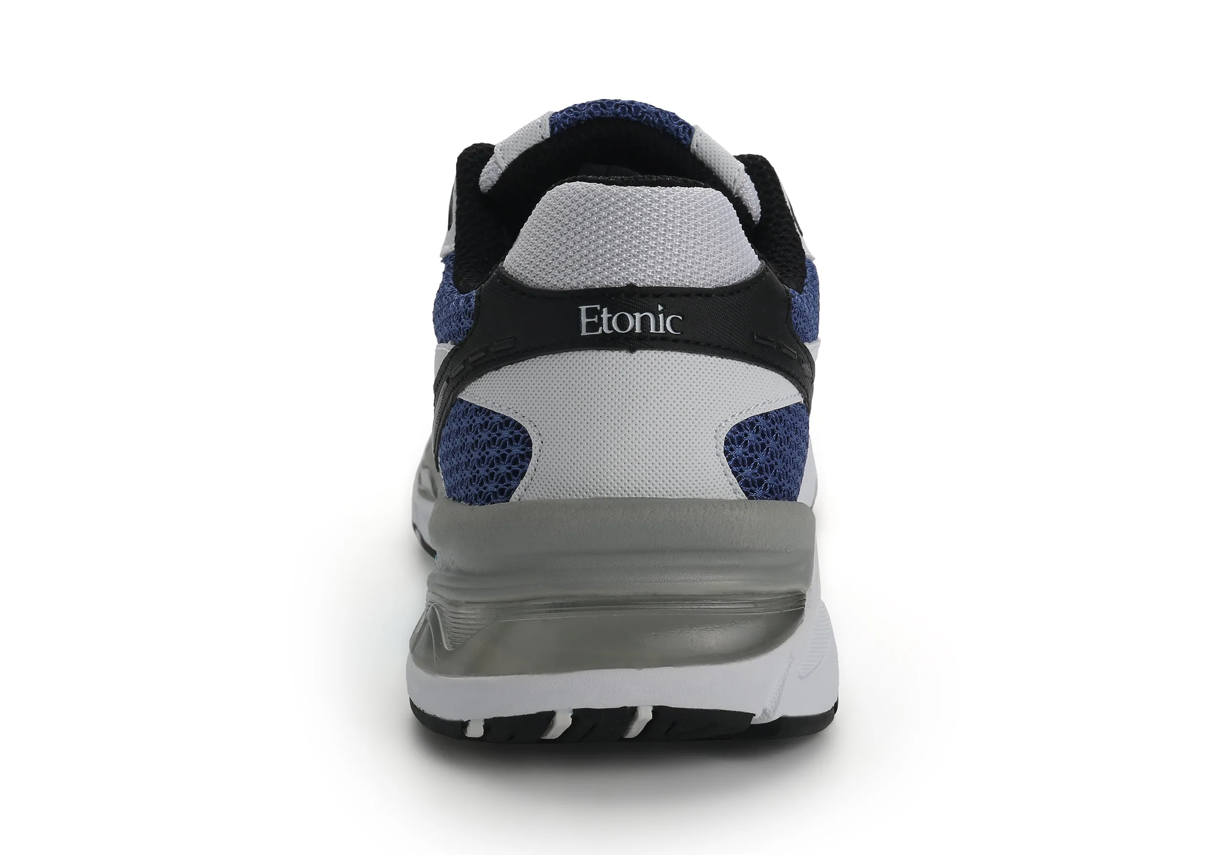 Etonic Kendari 3.0 sneakers in white and matte silver leather, blue mesh and black details.