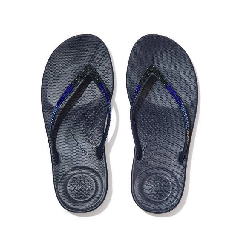 Fitflop Iqushion Women's Ombre-Sparkle Flip-Flops - Midnight Navy