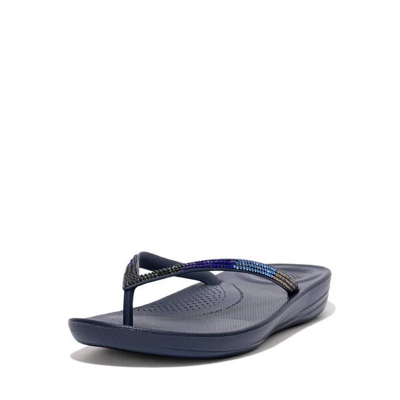 Fitflop Iqushion Women's Ombre-Sparkle Flip-Flops - Midnight Navy