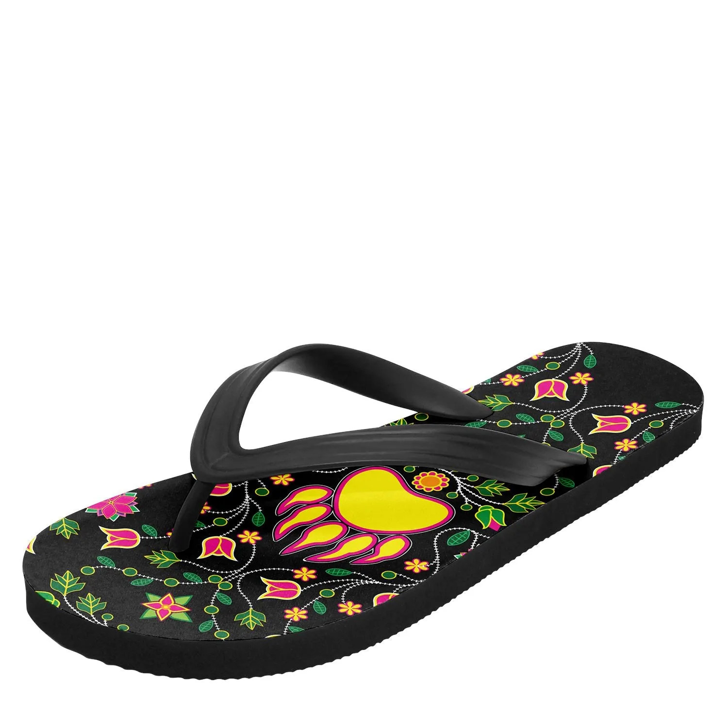 Floral Bearpaw Flip Flops