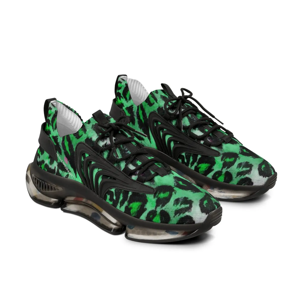 Green Leopard Men's Shoes, Best Comfy Animal Print Men's Mesh Sports Sneakers Shoes (US Size: 5-12)