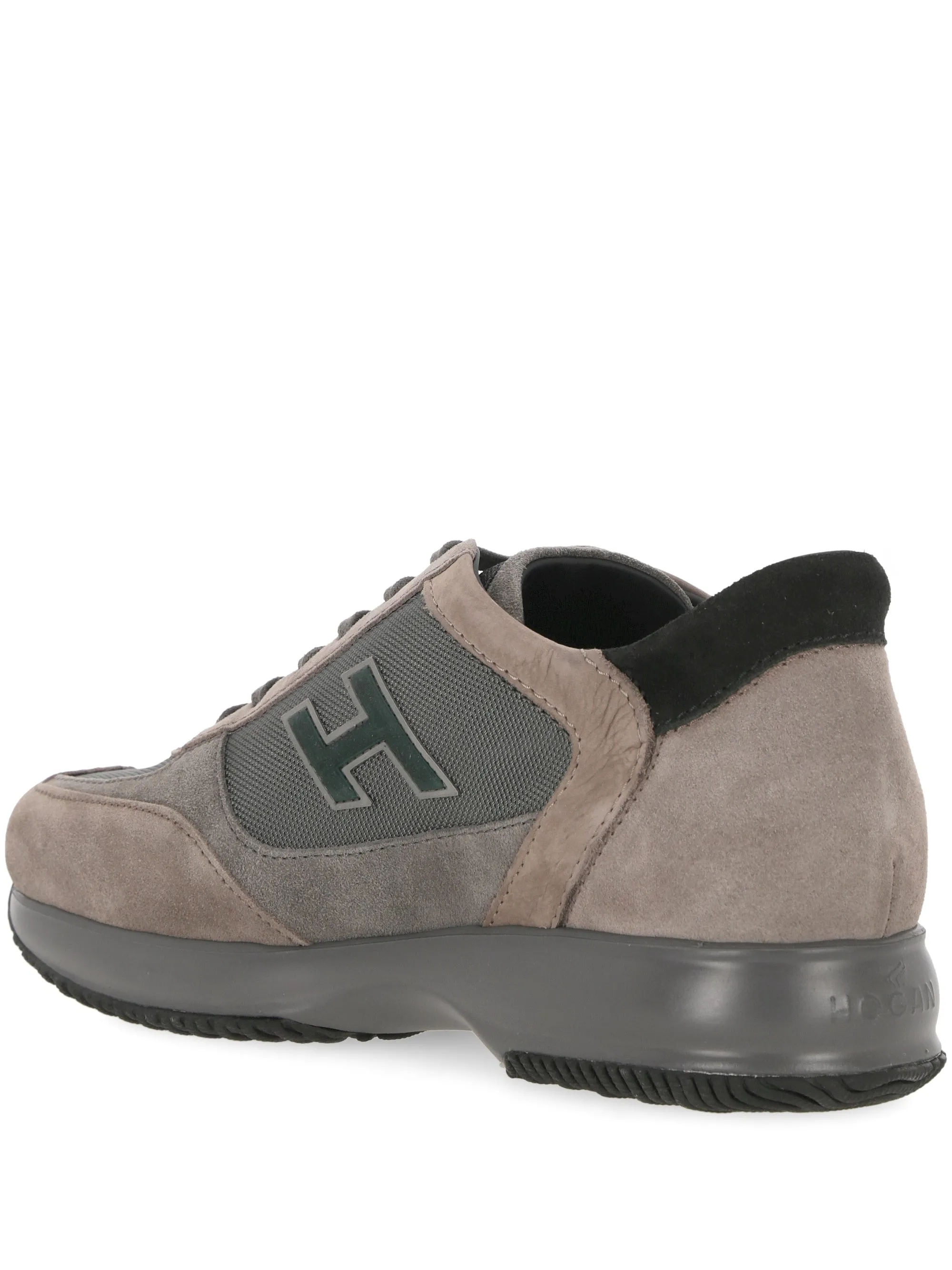 Grey Suede Panelled Sneakers