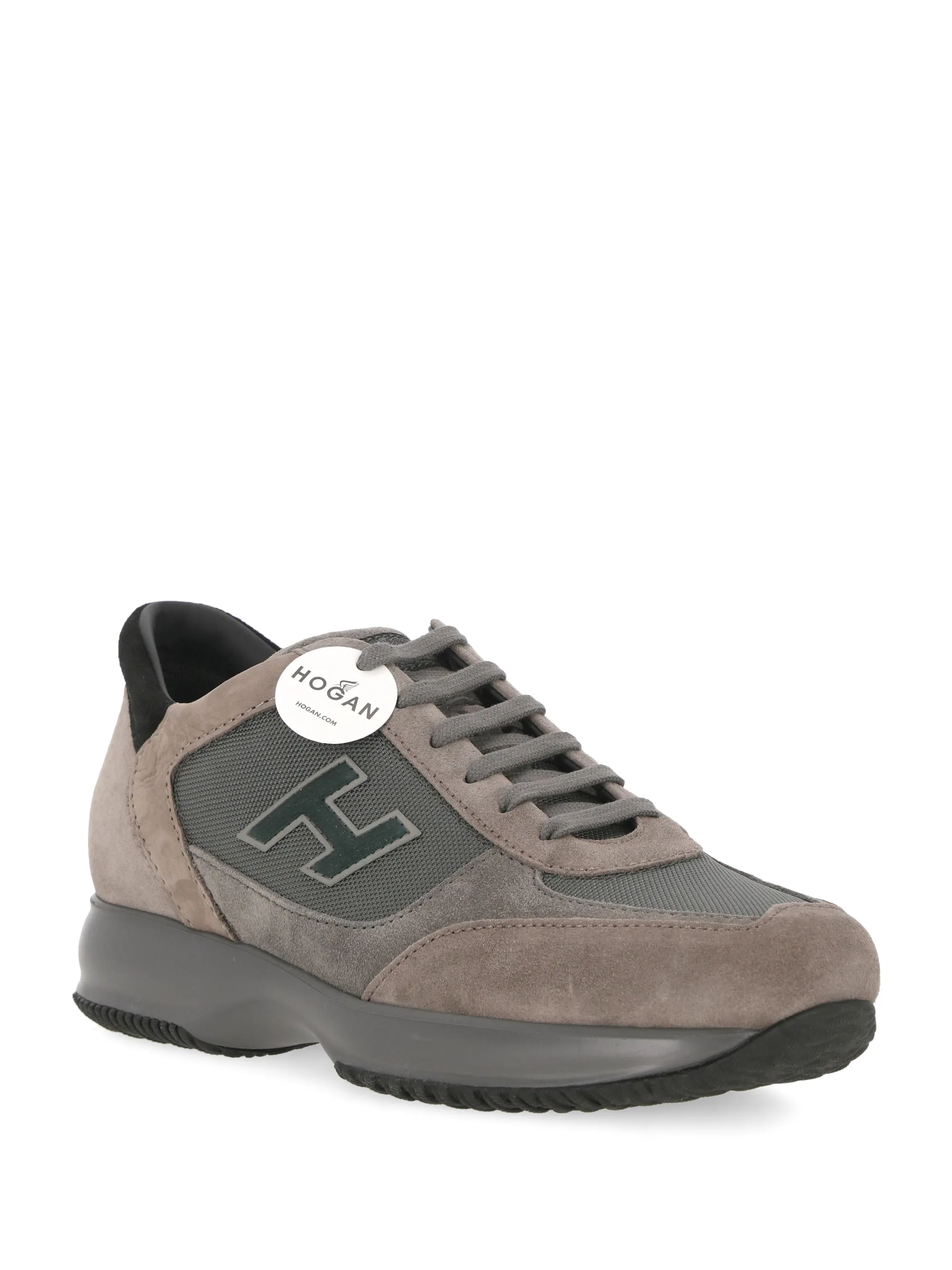 Grey Suede Panelled Sneakers