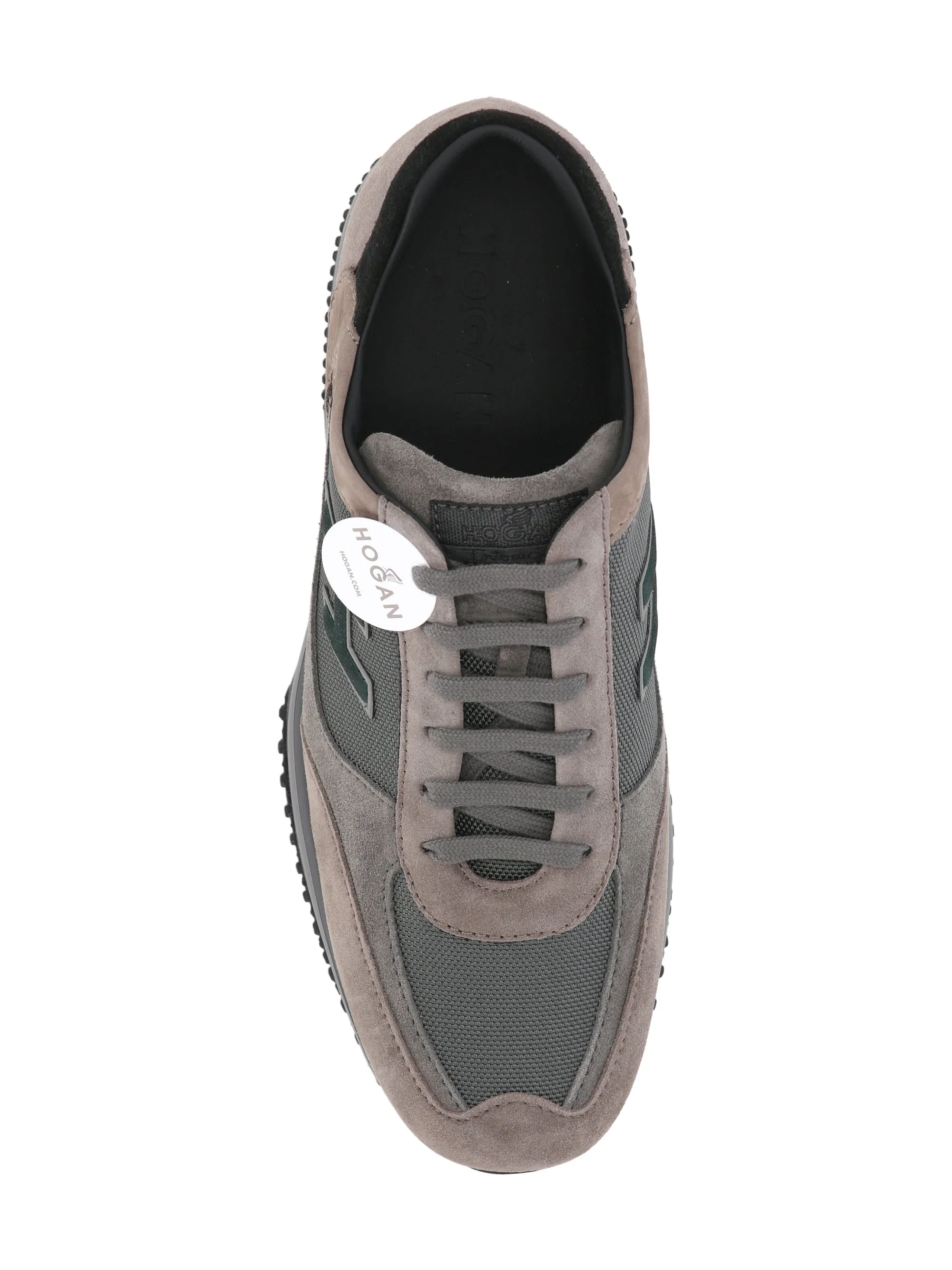 Grey Suede Panelled Sneakers