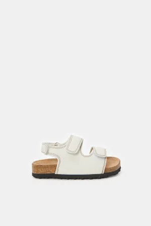 Infant Boys Cream Velcro Strap Sandal