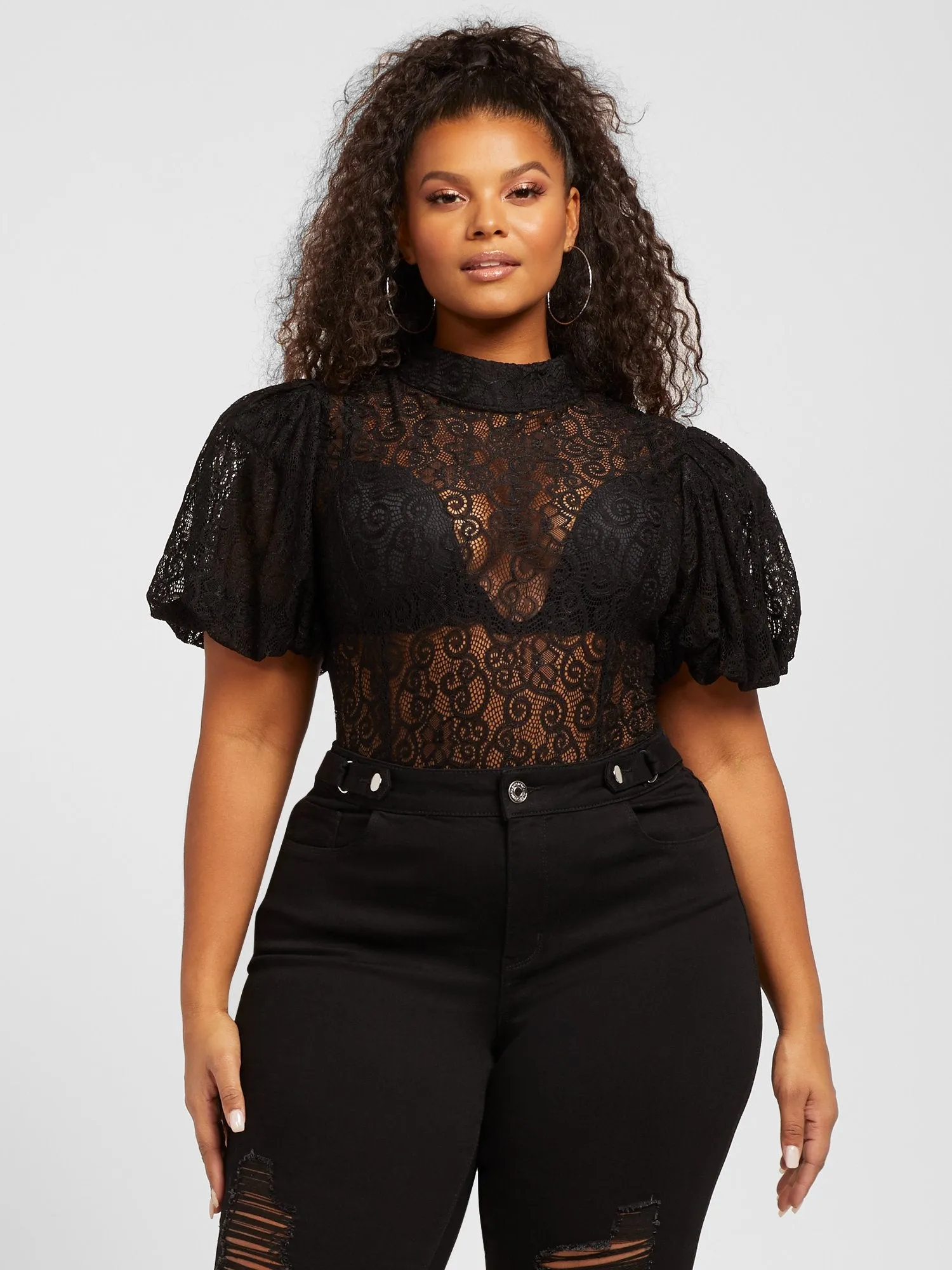 Ivy Puff Sleeve Lace Bodysuit