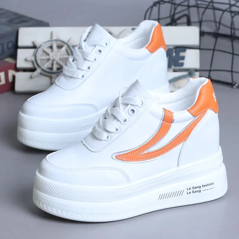 Joskaa 2024 New White Shoes Platform Sneakers