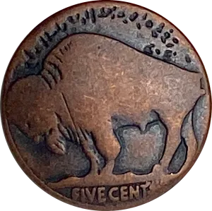 JUST 40 CENTS EACH, Buffalo Nickel Small Replica in Dark Copper Metal 5/8" / 15mm, Shank Back, #FJ-16