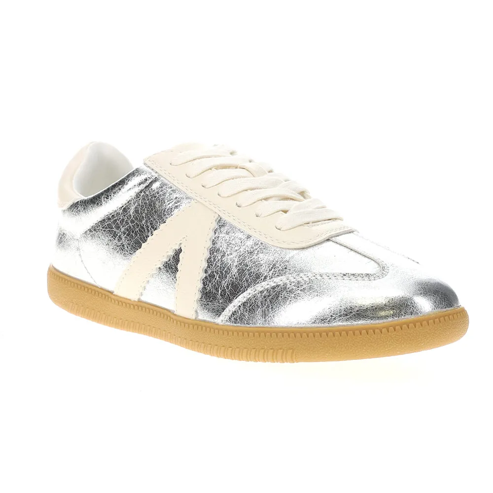 Klair Lace Up Metallic Sneakers