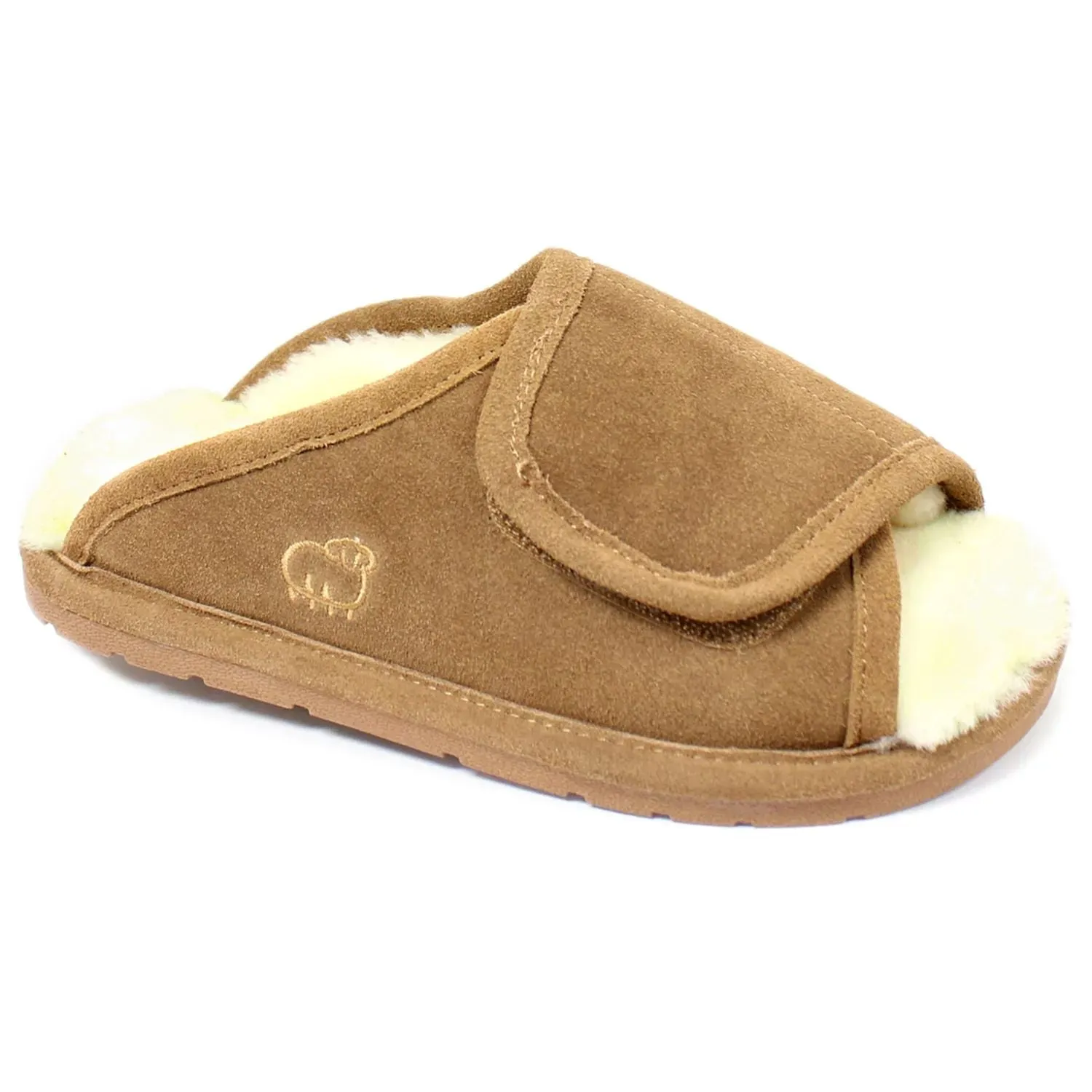 LAMO Women's open toe suede slippers with wrap LAMO