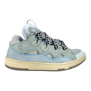 Lanvin Leather Curb Sneaker Pale Blue Pre-Owned