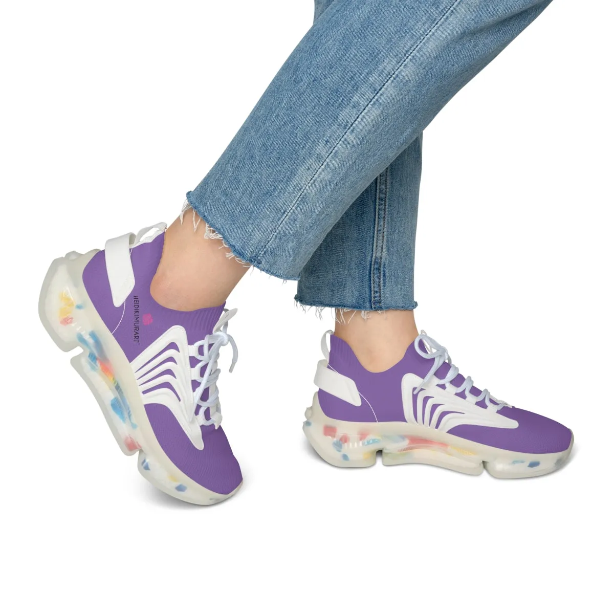 Light Purple Women's Mesh Sneakers, Solid Light Purple Color Mesh Sneakers For Women (US Size: 5.5-12)