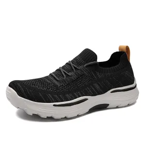 Mens Lace-up Knitted Thick Sole Heightened Casual Shoes Outdoor Walking Comfortable Lightweight Breathable Sneakers