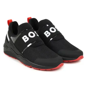 Mesh black sneakers by Boss