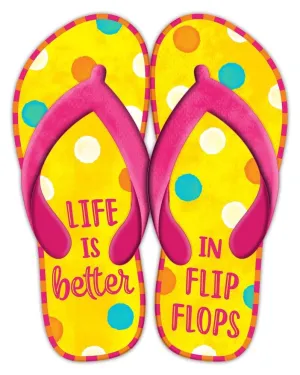 Metal Life Is Better Flip Flops: Yllw/Pink