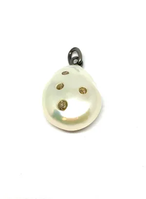 Nathan & Moe Diamond Studded Large Baroque Pearl Charm