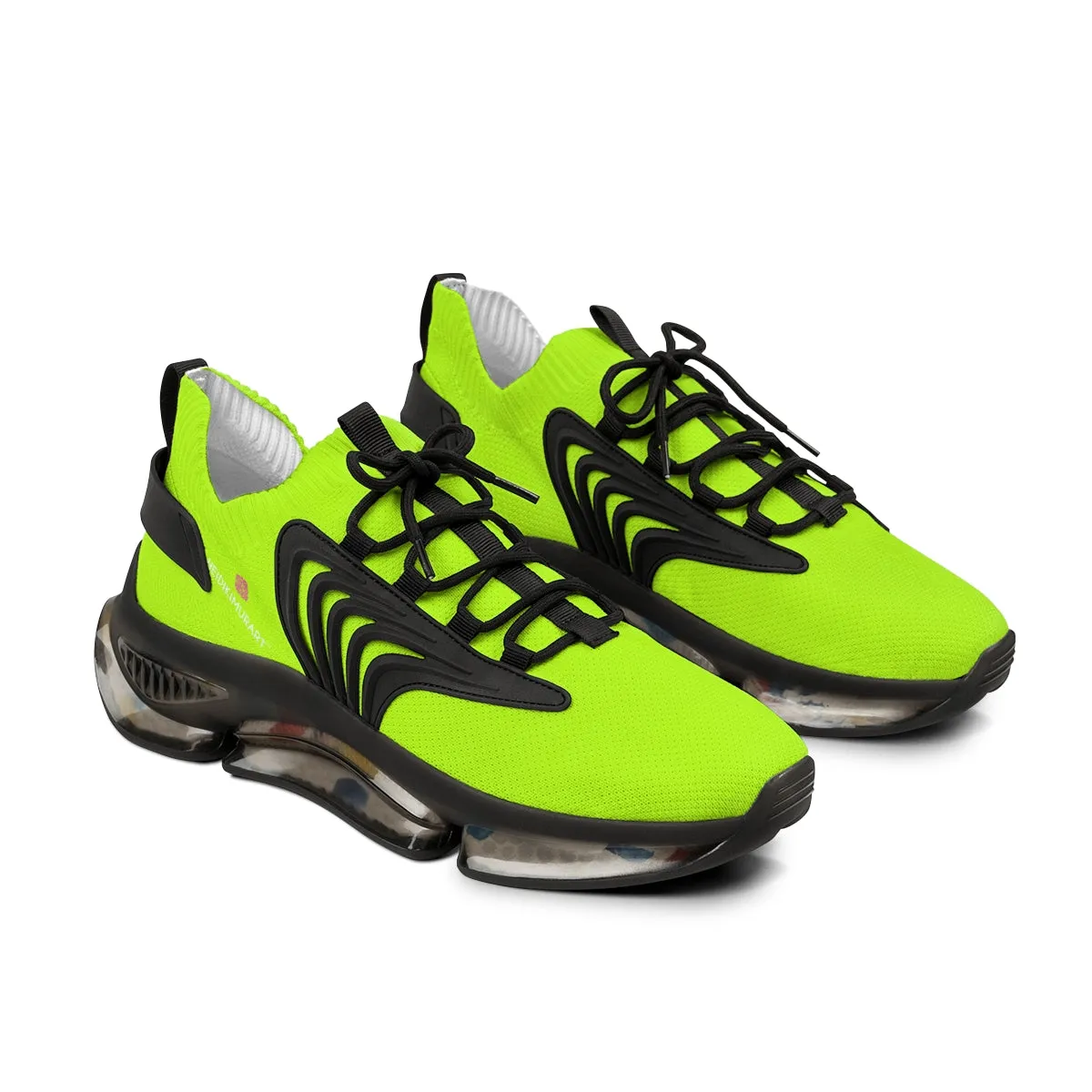 Neon Green Color Men's Shoes, Best Green Color Premium Comfy Men's Mesh Sports Sneakers Shoes Footwear