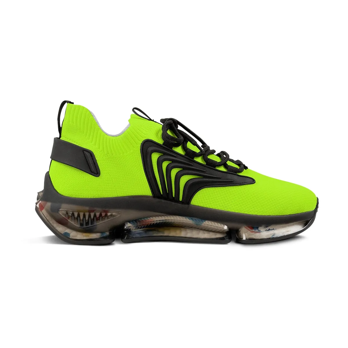 Neon Green Color Men's Shoes, Best Green Color Premium Comfy Men's Mesh Sports Sneakers Shoes Footwear