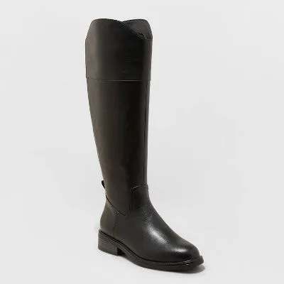 New - Women's Sienna Tall Dress Boots - A New Day Black 7