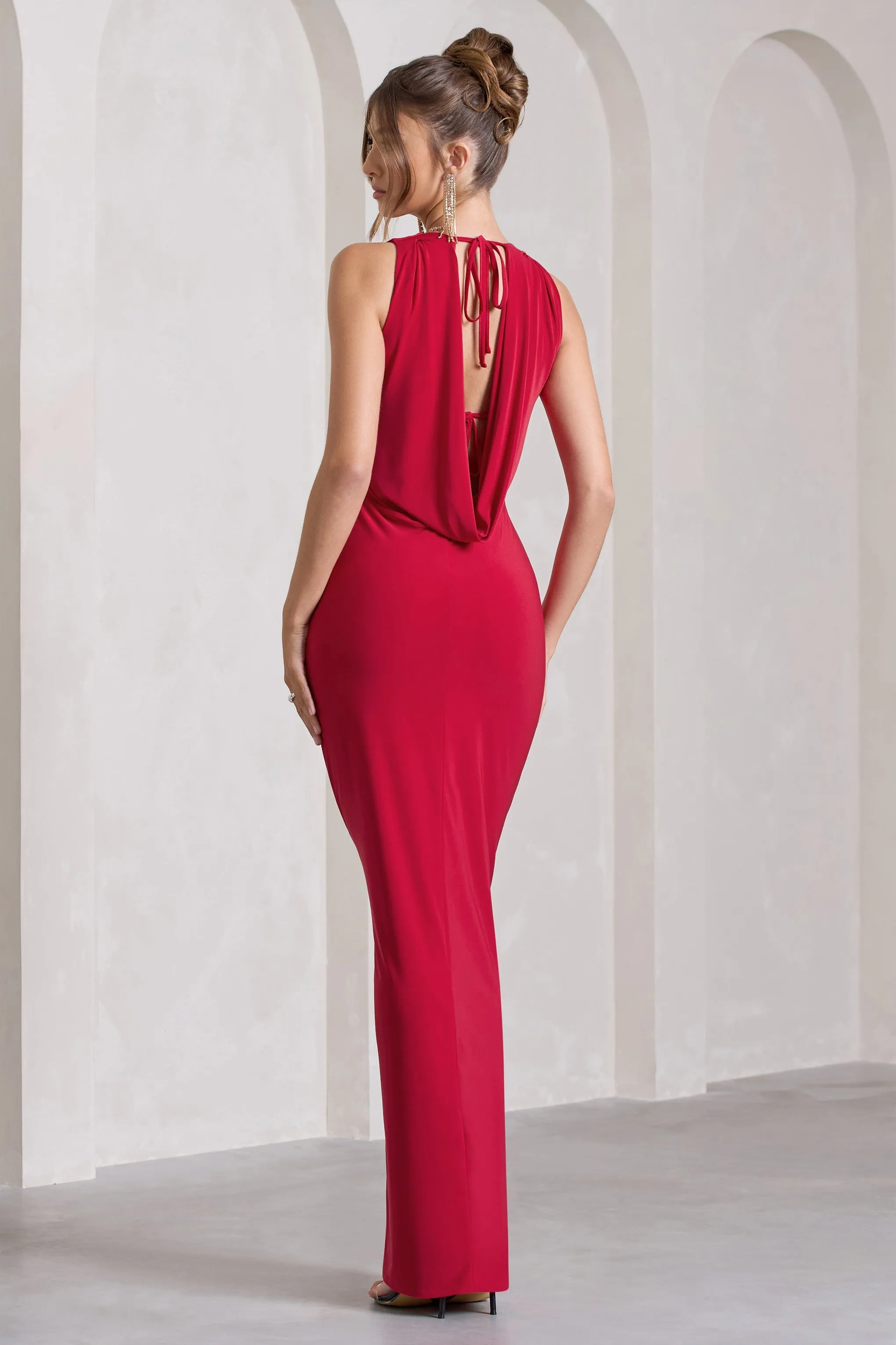 Night To Remember | Red Open-Back Split Maxi Dress